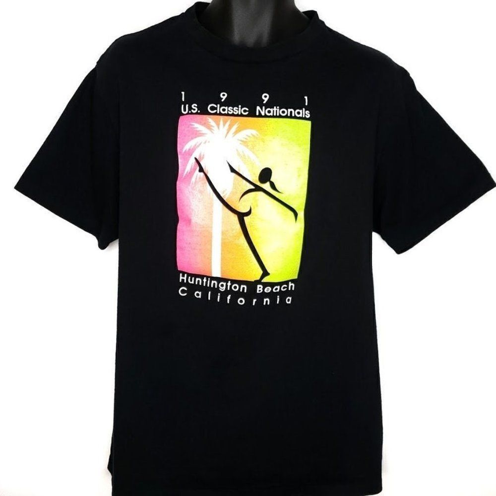 US Classic Nationals T Shirt Vintage 90s 1991 Gymnastics Huntington Beach Cali